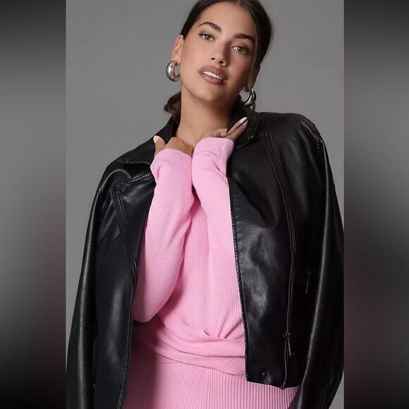 Anthropologie Long-Sleeve Ribbed Sweater Midi Dress - Picture 3 of 3